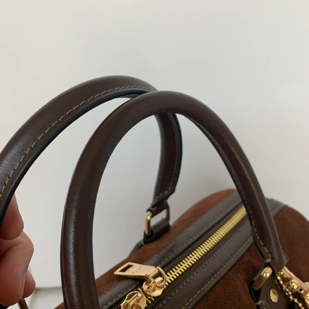 Coach Large Rowan Suede Satchel Set-Long Zip Wallet,LOVE Charm,Dust Bag,Insert